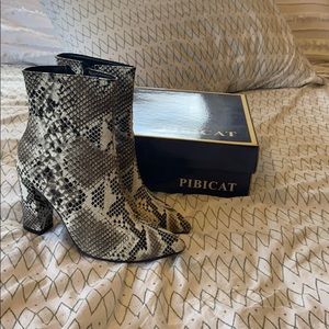 Snake skin booties